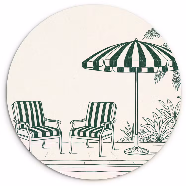 Terras - Illustratie - Groen Wandcirkel kunststof plaat 5mm dik klein -3d