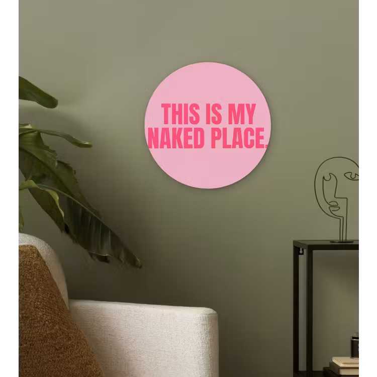 Tekst - Modern - Roze Wandcirkel kunststof plaat 5mm dik klein -sfeer3