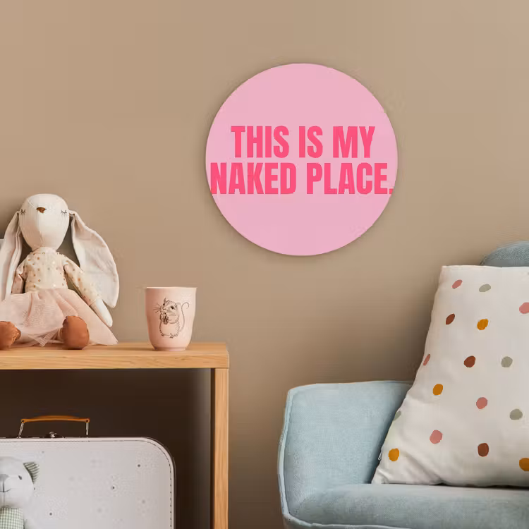 Tekst - Modern - Roze Wandcirkel kunststof plaat 5mm dik klein -tsfeer1_kind