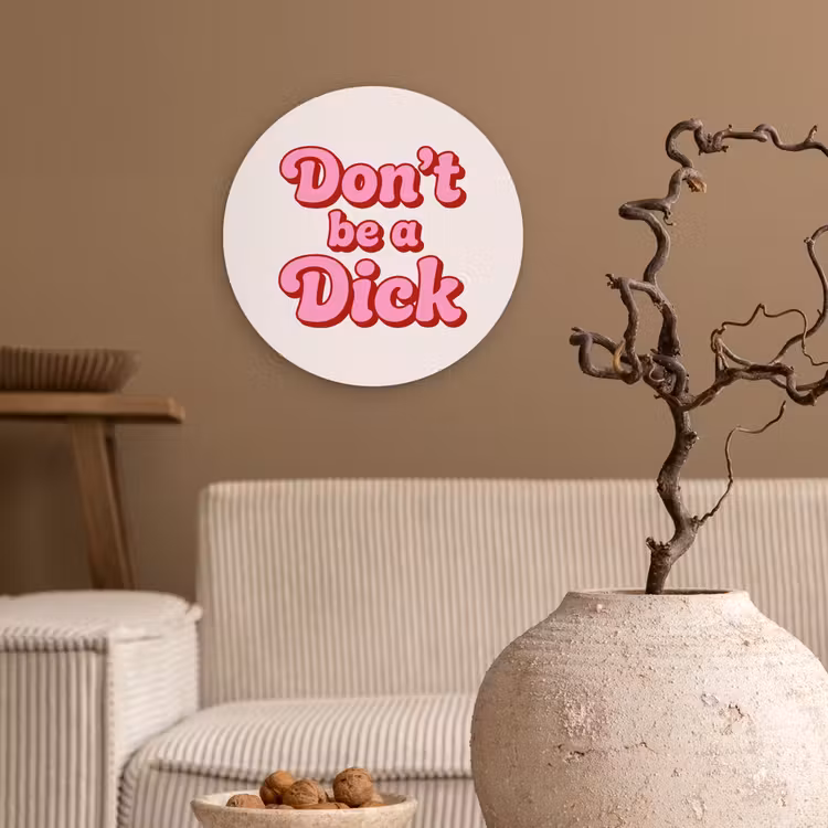 Tekst - Boodschap - Roze Wandcirkel kunststof plaat 5mm dik klein -sfeer1