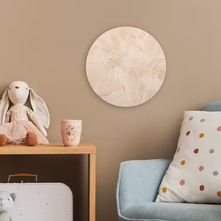 Textuur - Patroon - Abstract - Modern - Beige Wandcirkel kunststof plaat 5mm dik klein -tsfeer1_kind