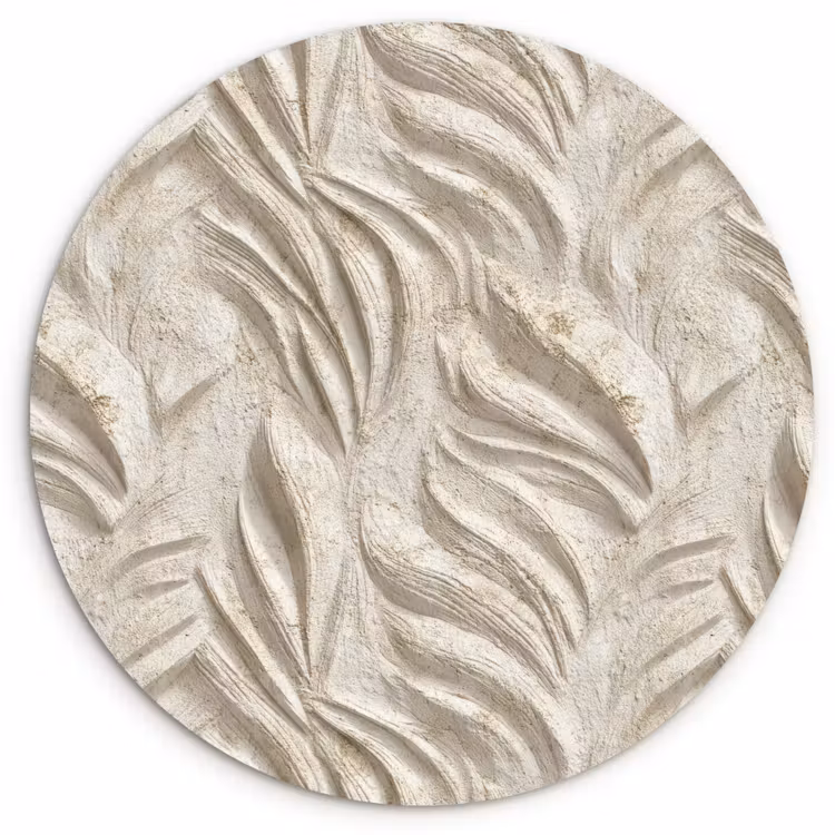 Textuur - Reliëf - Beige Wandcirkel kunststof plaat 5mm dik klein 188 -3d