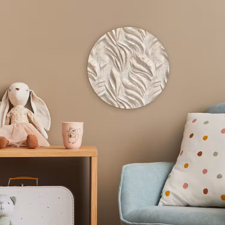 Textuur - Reliëf - Beige Wandcirkel kunststof plaat 5mm dik klein 188 -tsfeer1_kind
