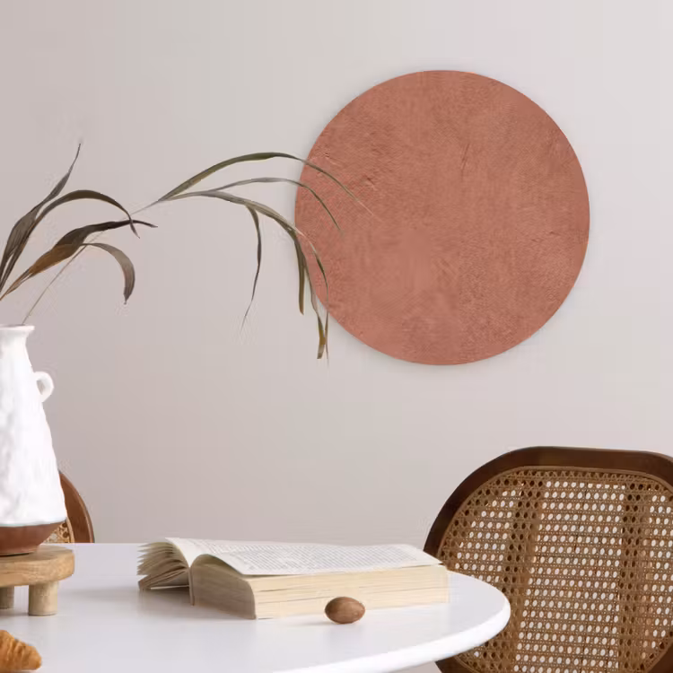 Textuur - Roodbruin - Grof - Modern Wandcirkel kunststof plaat 5mm dik klein -sfeer4