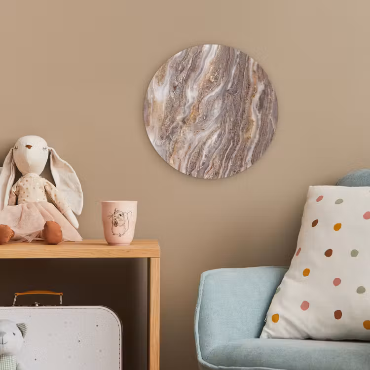 Textuur - Steen - Abstract - Beige Wandcirkel kunststof plaat 5mm dik klein -tsfeer1_kind