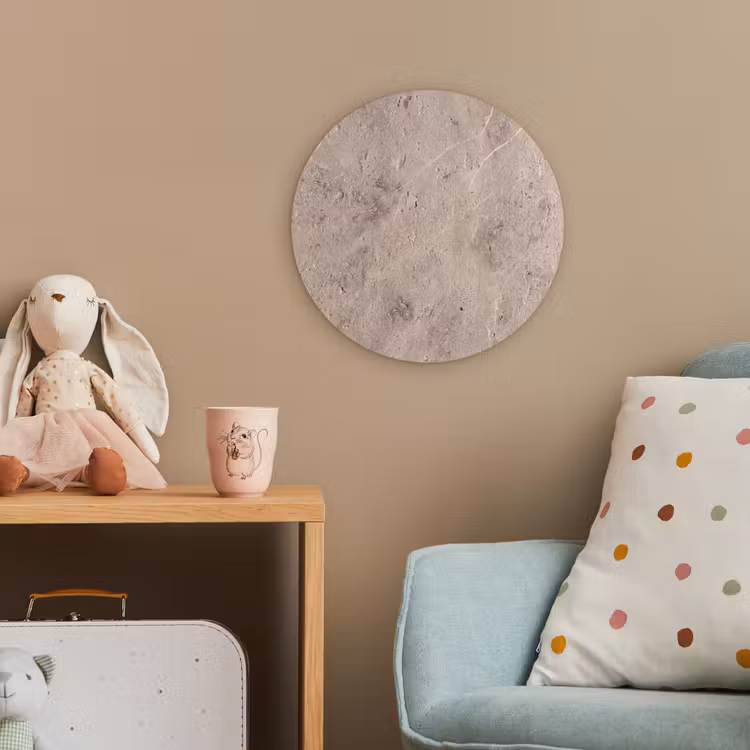 Textuur - Steen - Patroon - Rustiek - Beige Wandcirkel kunststof plaat 5mm dik klein -tsfeer1_kind