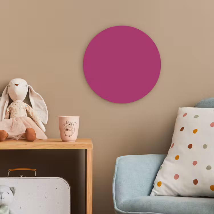 Deep - Magenta - Paars Wandcirkel kunststof plaat 5mm dik klein 188 -tsfeer1_kind