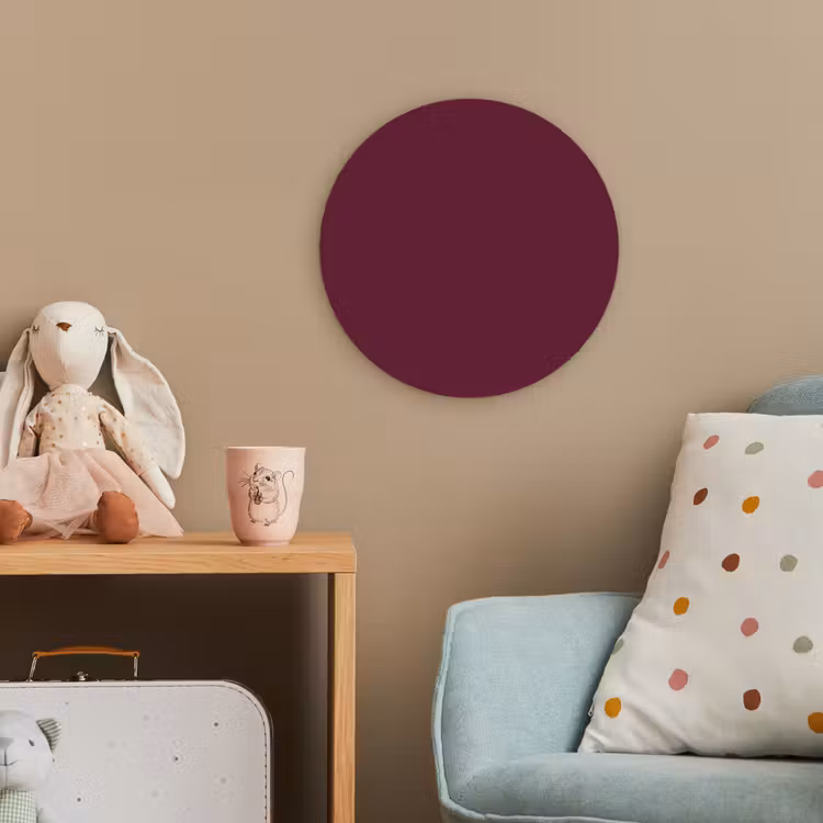 Deep - Plum - Paars Wandcirkel kunststof plaat 5mm dik klein 188 -tsfeer1_kind