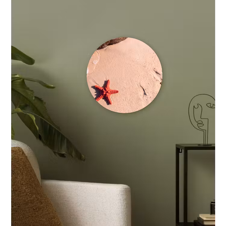 Dieren - Strand - Zee - Natuur - Rood Wandcirkel kunststof plaat 5mm dik klein -sfeer3