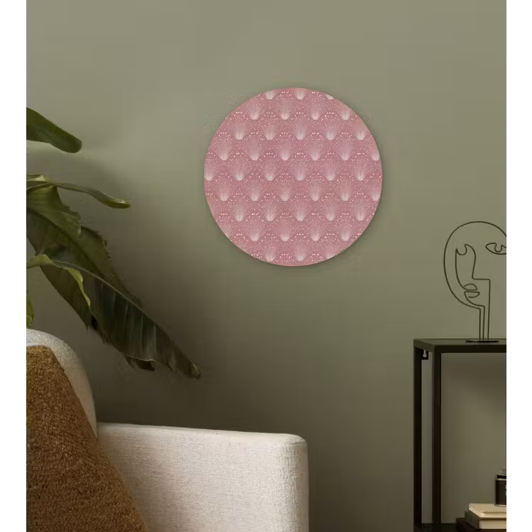 Trendy - Patroon - Roze Wandcirkel kunststof plaat 5mm dik klein 188 -sfeer3