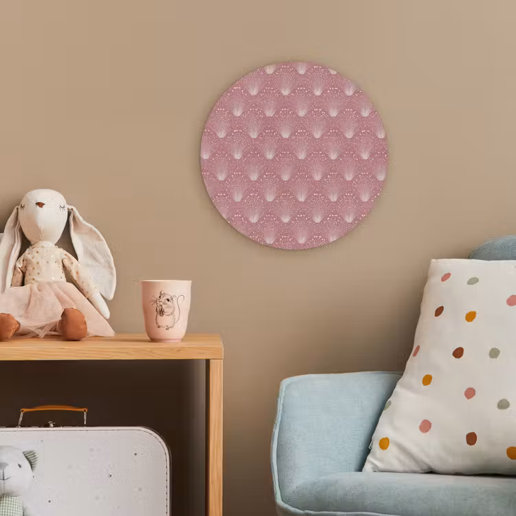 Trendy - Patroon - Roze Wandcirkel kunststof plaat 5mm dik klein 188 -tsfeer1_kind