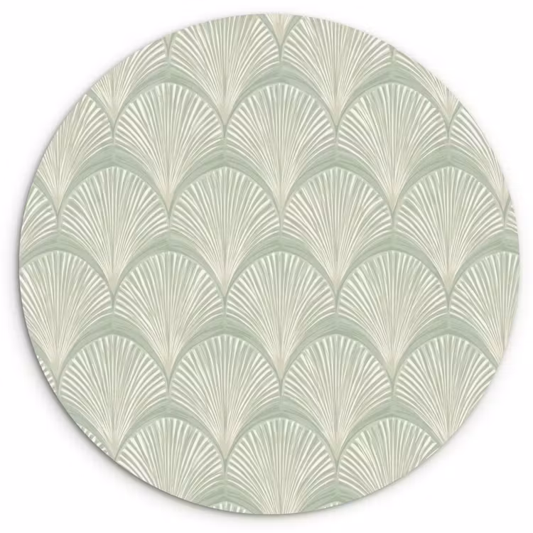 Waaiers - Patroon - Groen Wandcirkel kunststof plaat 5mm dik klein 188 -3d