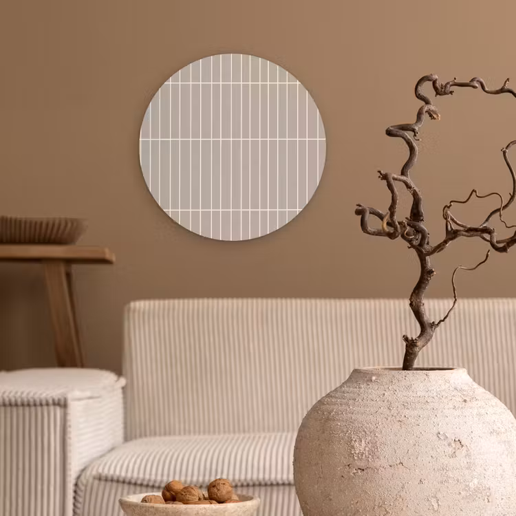 Verticaal - Wandtegel - Licht Beige Wandcirkel kunststof plaat 5mm dik klein 188 -sfeer1