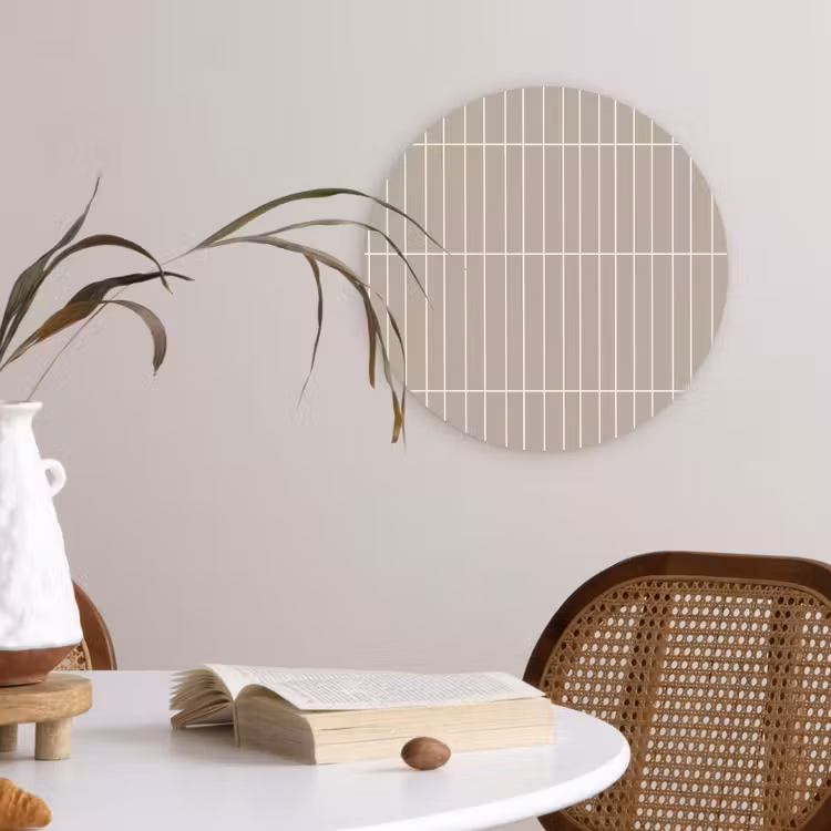 Verticaal - Wandtegel - Licht Beige Wandcirkel kunststof plaat 5mm dik klein 188 -sfeer4