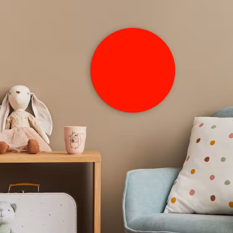 Vibrant - Vermilion - Rood Wandcirkel kunststof plaat 5mm dik klein 188 -tsfeer1_kind