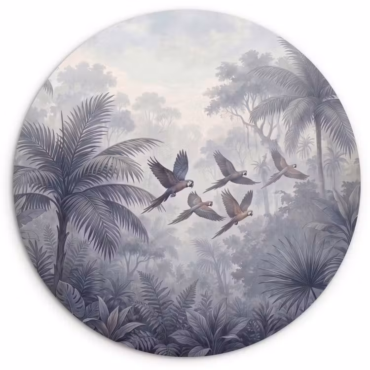 Vogel - Vliegend - Jungle - Vintage - Dieren Wandcirkel kunststof plaat 5mm dik klein -3d