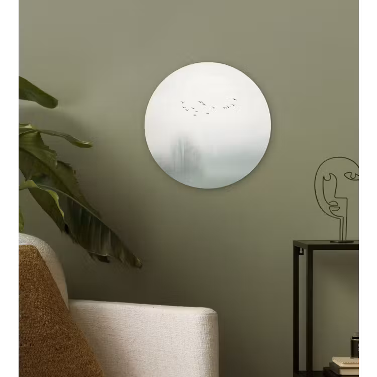 Vogel - Vlucht - Natuur - Minimalistisch Wandcirkel kunststof plaat 5mm dik klein -sfeer3