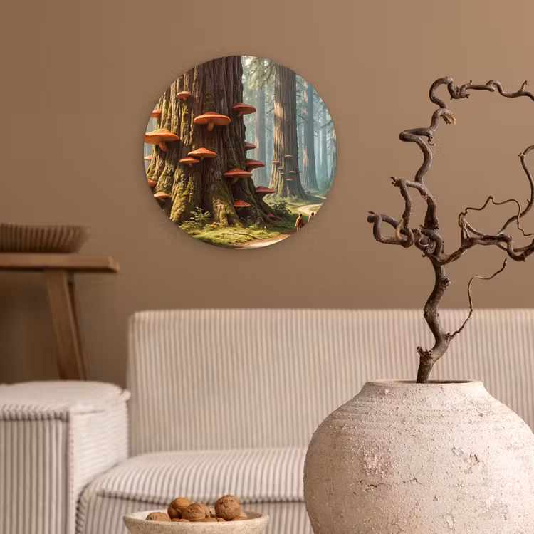 Forexbild Rund - Wald – Bäume – Natur - Bos - Bomen - Natuur Wandcirkel kunststof plaat 5mm dik klein