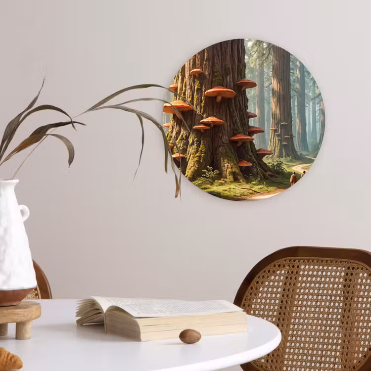 Forexbild Rund - Wald – Bäume – Natur - Bos - Bomen - Natuur Wandcirkel kunststof plaat 5mm dik klein