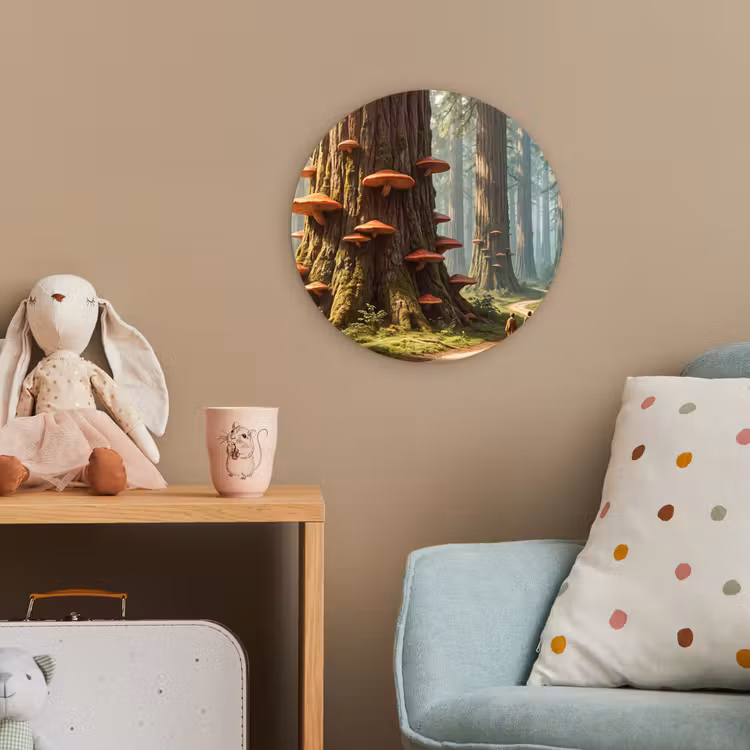 Forexbild Rund - Wald – Bäume – Natur - Bos - Bomen - Natuur Wandcirkel kunststof plaat 5mm dik klein