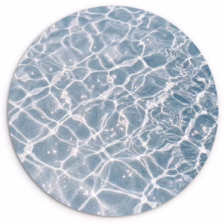 Water - Reflectie - Zonlicht Wandcirkel kunststof plaat 5mm dik klein -3d