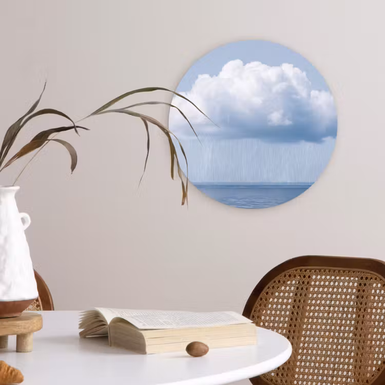 Forexbild Rund - Wolke – Regen – Natur - Wolk - Regen - Natuur Wandcirkel kunststof plaat 5mm dik klein