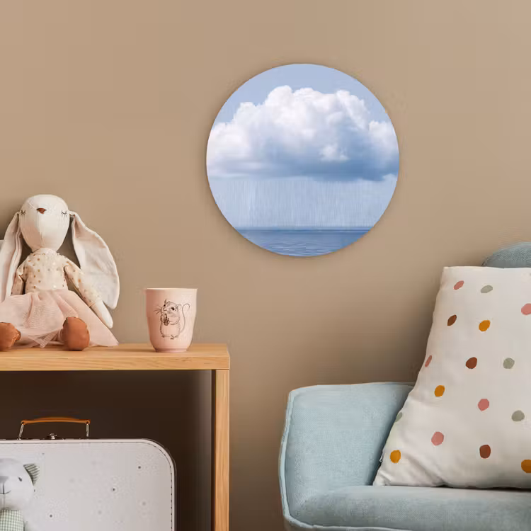 Forexbild Rund - Wolke – Regen – Natur - Wolk - Regen - Natuur Wandcirkel kunststof plaat 5mm dik klein