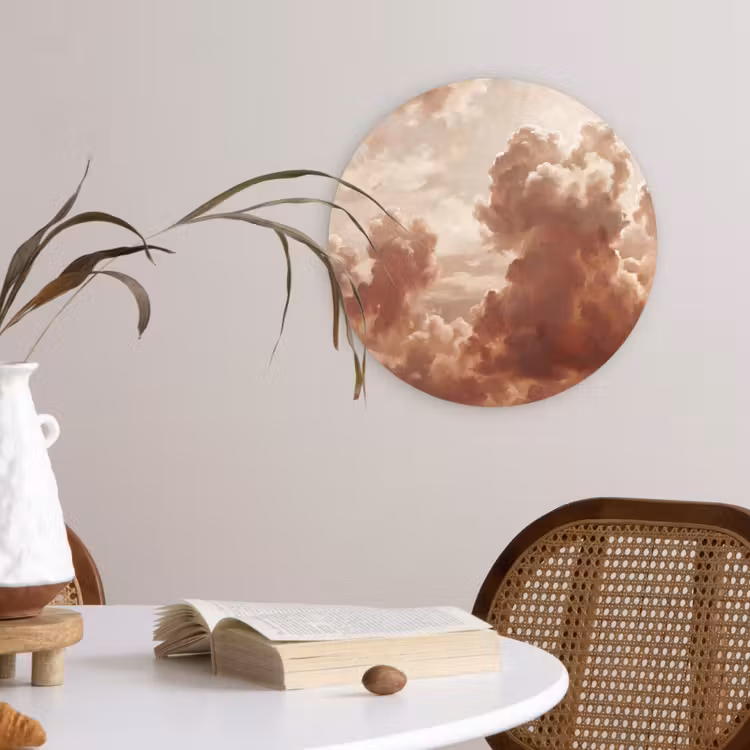Wolken - Lucht - Natuur - Modern - Bruin Wandcirkel kunststof plaat 5mm dik klein -sfeer4