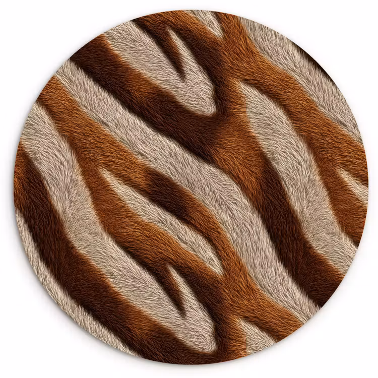Zebra - Bruin - Patroon Wandcirkel kunststof plaat 5mm dik klein 188 -3d