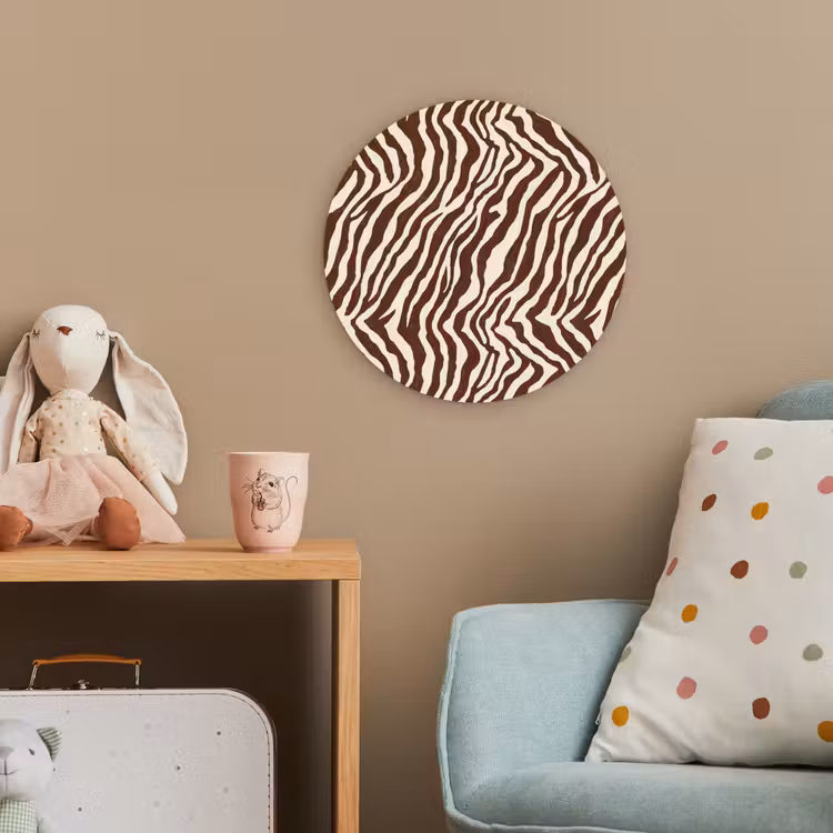 Zebra - Patroon - Zwart - Wit Wandcirkel kunststof plaat 5mm dik klein 188 -tsfeer1_kind