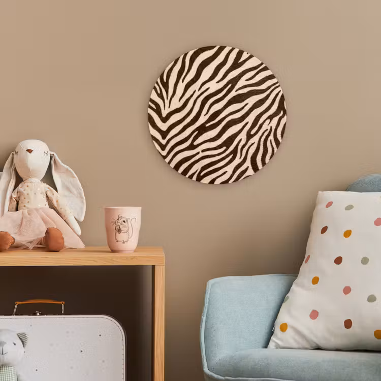 Zebra - Strepen - Bruin Wandcirkel kunststof plaat 5mm dik klein -tsfeer1_kind