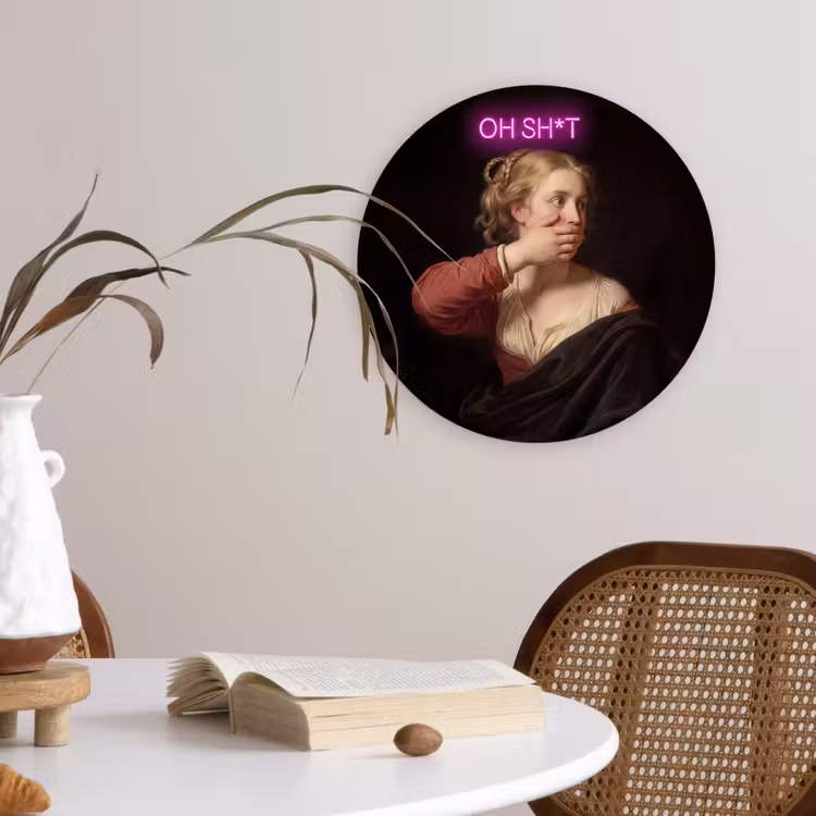 Quote - Neon - vrouw Wandcirkel kunststof plaat 5mm dik klein -sfeer4