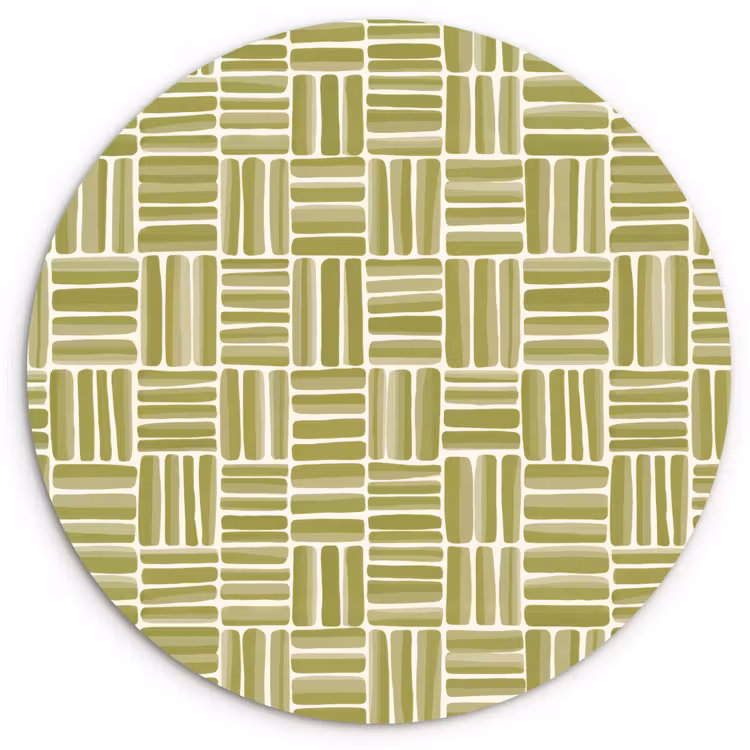 Vlecht - Patroon - Groen Wandcirkel kunststof plaat 5mm dik klein 188 -3d