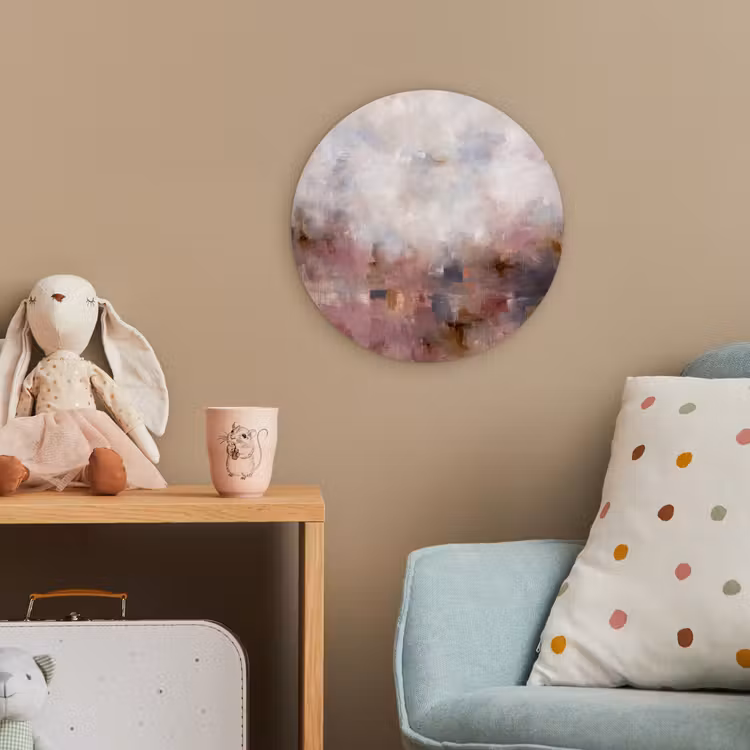 Abstract - Vloeiend - Kunst - Modern - Beige Wandcirkel kunststof plaat 5mm dik klein -tsfeer1_kind