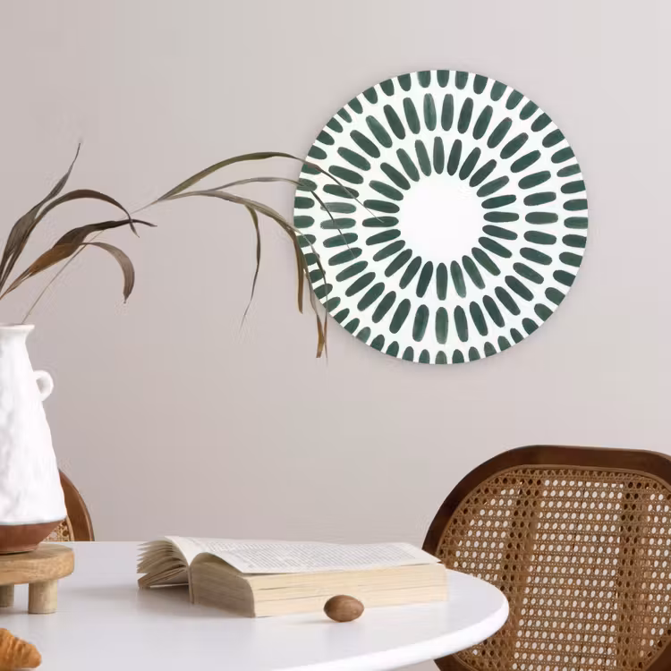 Abstract - Cirkel - Patroon - Modern - Groen Wandcirkel kunststof plaat 5mm dik klein -sfeer4