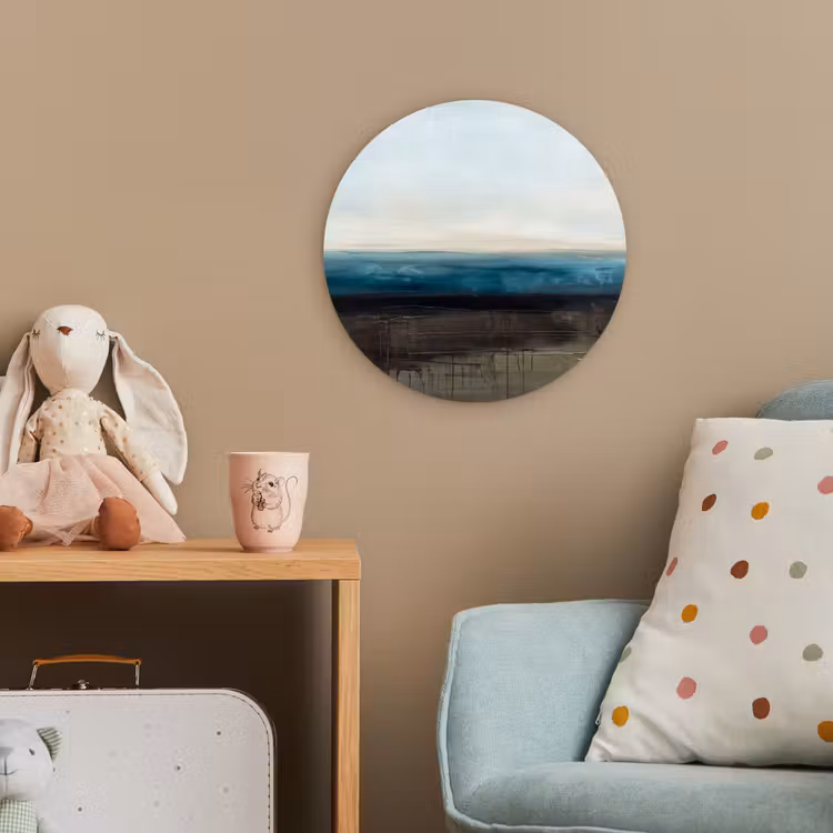 Abstract - Landschap - Horizon - Blauw - Modern Wandcirkel kunststof plaat 5mm dik klein -tsfeer1_kind
