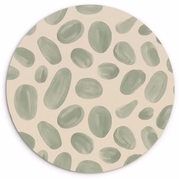 Abstract - Patroon - Organisch - Groen - Modern Wandcirkel kunststof plaat 5mm dik klein -3d