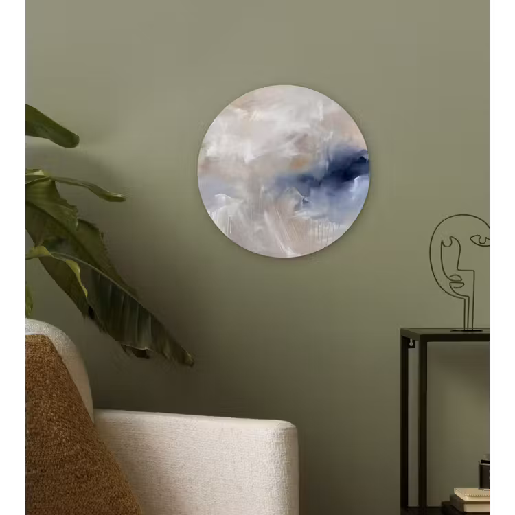 Abstract - Wolken - Sfeer - Modern - Beige Wandcirkel kunststof plaat 5mm dik klein -sfeer3