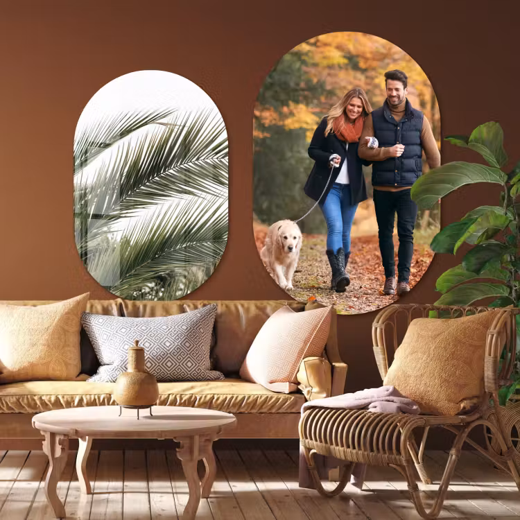Ovales Familienfoto auf Acrylglas