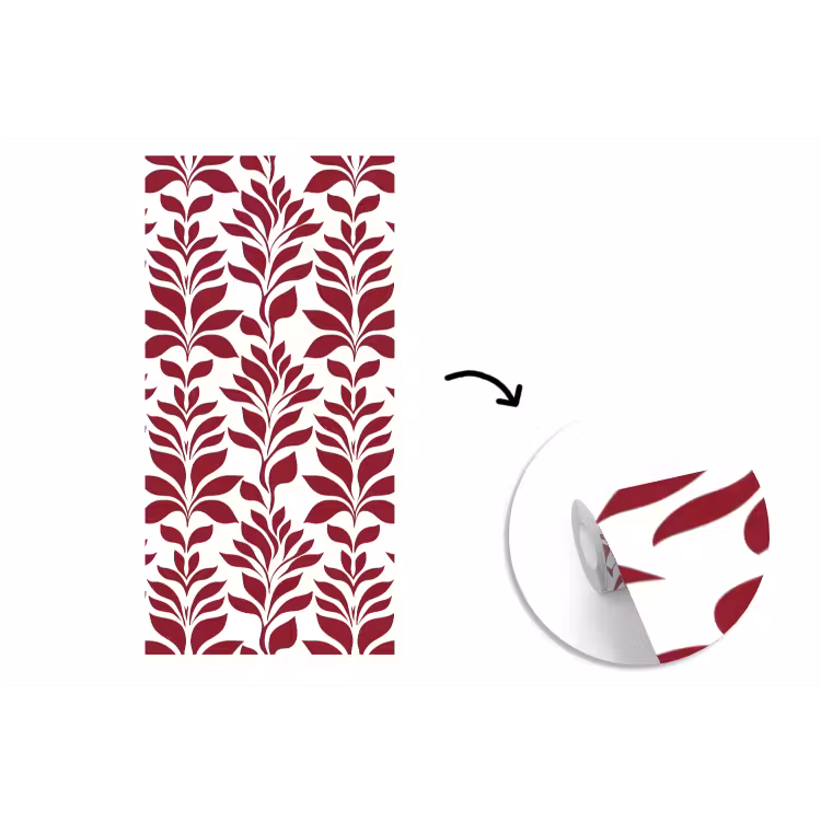 Abstract - Bladeren - Burgundy fotobehang vinyl groot 64 -3d
