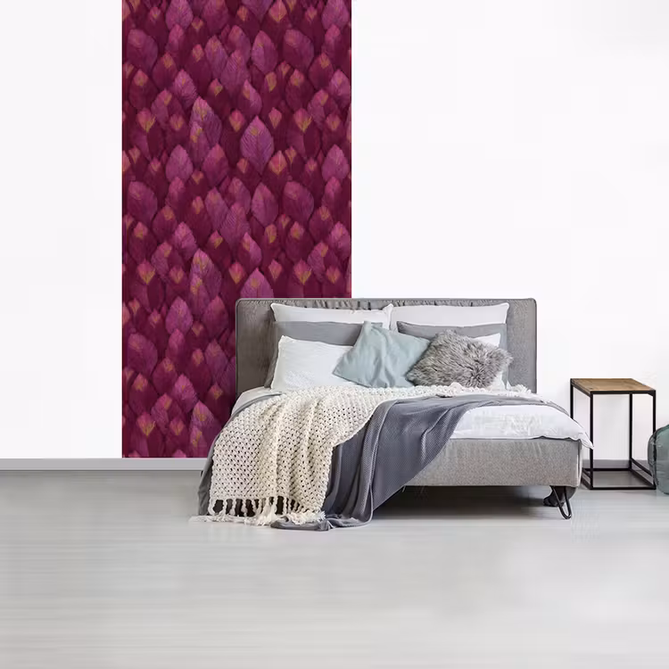 Bladeren - Patroon - Burgundy fotobehang vinyl groot 64 -slaapkamer