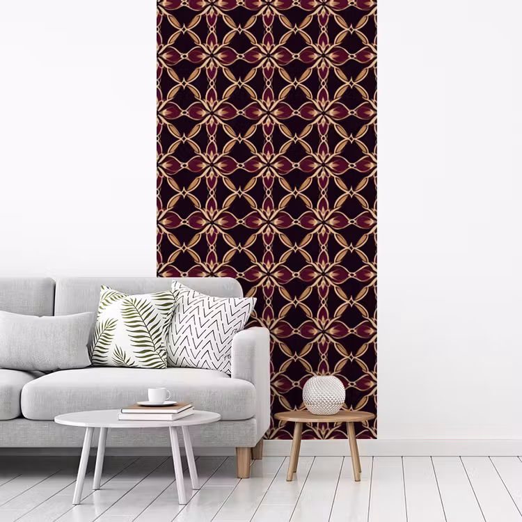 Symmetrisch - Tegel - Burgundy fotobehang vinyl groot 64 -woonkamer