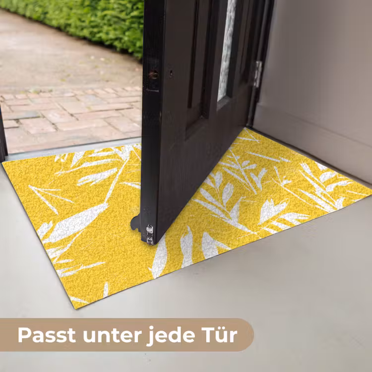 Abstract - Bladeren - Geel - Penseelstreken Deurmat klein -USP_DE
