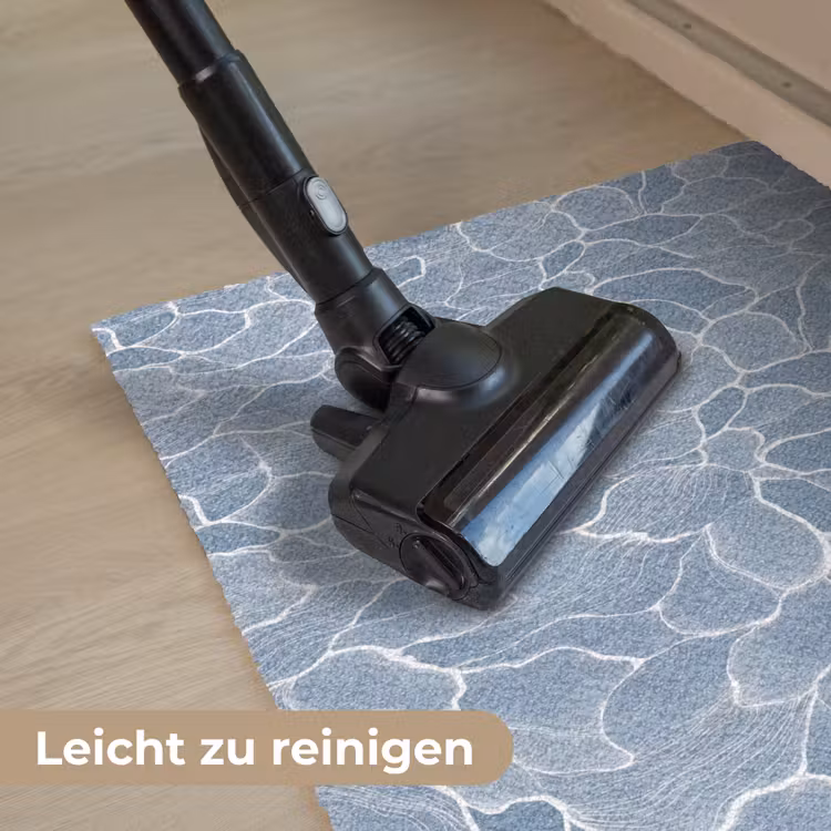 Abstract - Blauw - Bladeren Deurmat klein -reinigen_DE