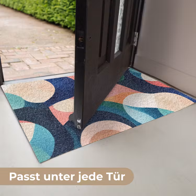 Abstract - Blauw - Roze Deurmat klein -USP_DE