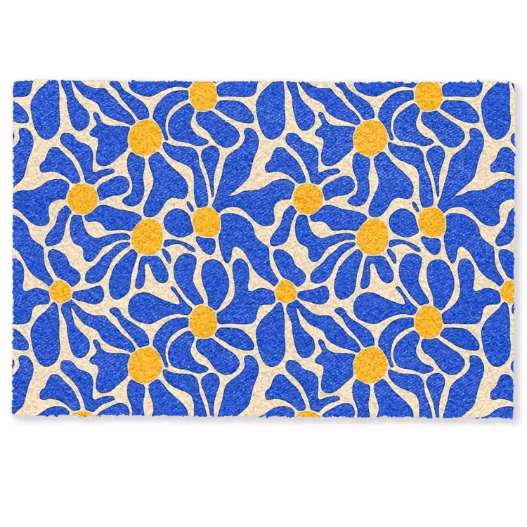 Abstract - Bloem - Blauw Deurmat klein 898 -zkaufland3d