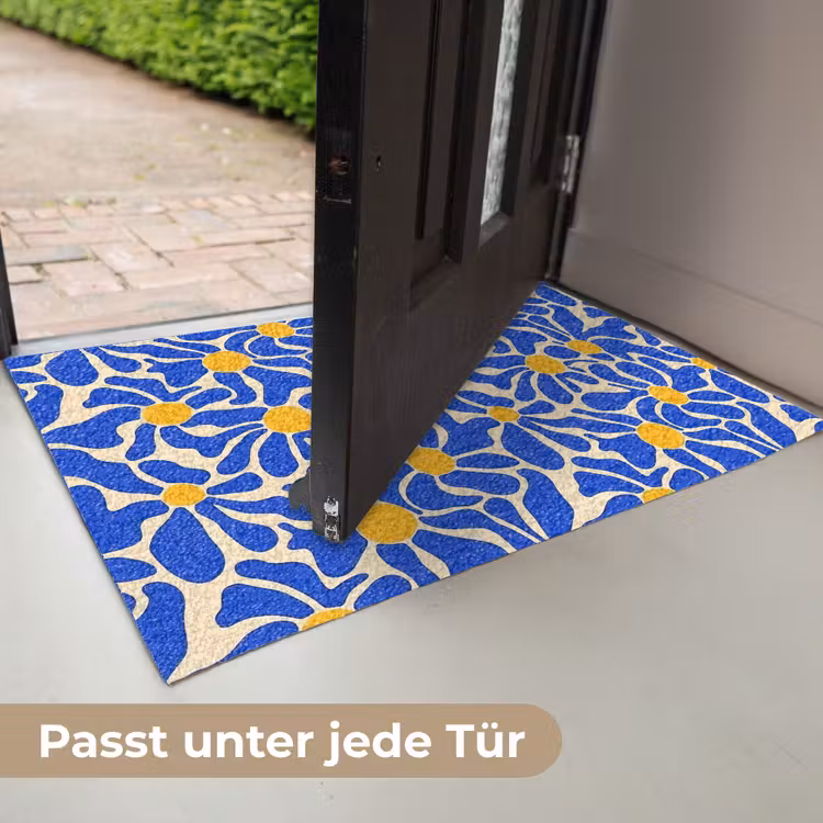 Abstract - Bloem - Blauw Deurmat klein 898 -USP_DE