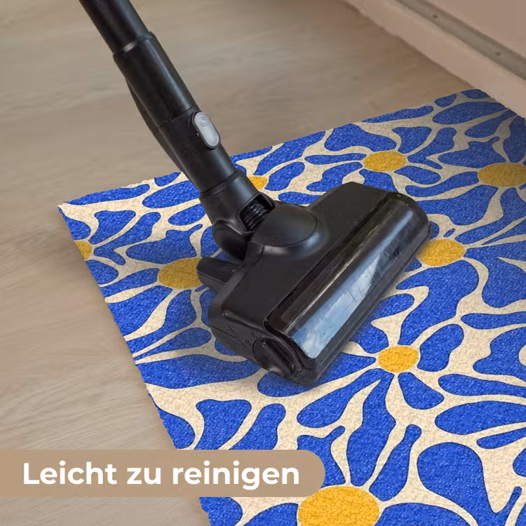 Abstract - Bloem - Blauw Deurmat klein 898 -reinigen_DE
