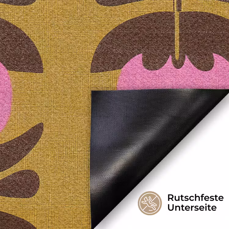 Abstract - Bloemen - Roze Deurmat klein 898 -antislip_DE