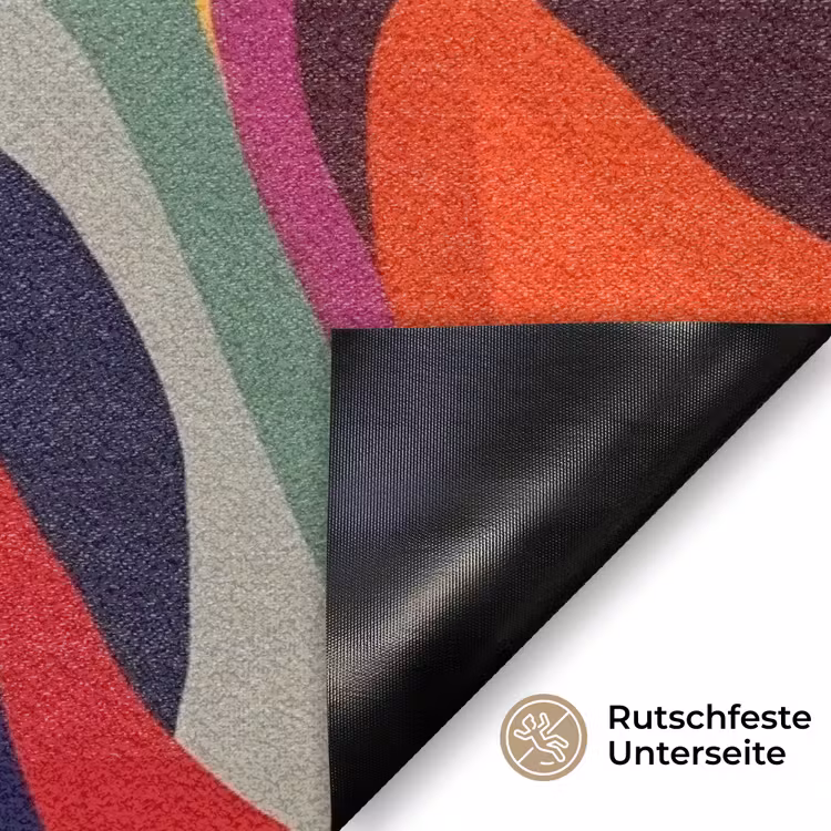 Abstract - Kleurrijk - Golven - Lijnen Deurmat klein -antislip_DE